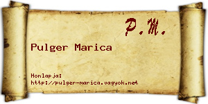 Pulger Marica névjegykártya